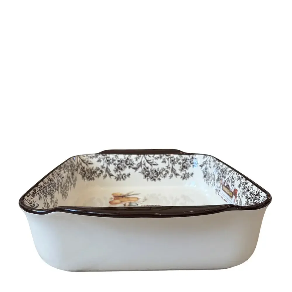 The Bakeshop Large Ceramic Turkey Baker 15.5in Thanksgiving Casserole Dish NEW